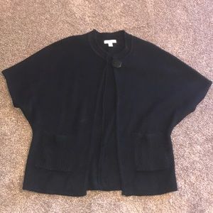 Coldwater Creek Black One Button Poncho